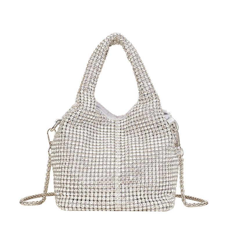 2025 New Fashion Women's With Rhinestones, Handheld Bag, Ins Internet Celebrity Versatile Chain Crossbody Bucket Bag_voghion.com