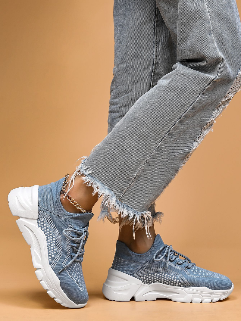 Plus Size Women's Breathable Sock Sneakers Slip-On Lazy Shoes_voghion.com