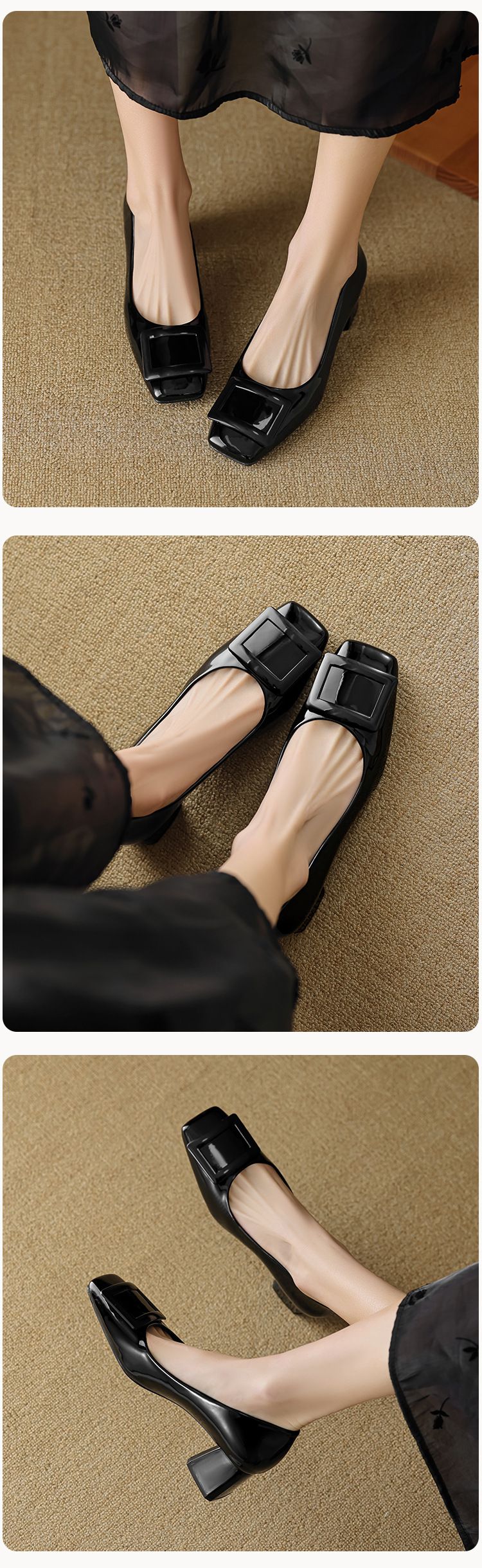 French High Heels Women's Head Pedal Work Shoes Light Mouth Temperament Commuter Shoes_voghion.com