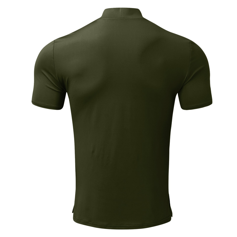 2023 herbst und Winter Hohe Kragen Kurzarm T-shirt männer Unterlage Einfarbig Top_voghion.com