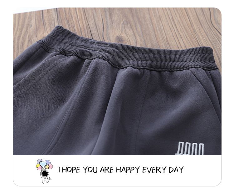 Boys' Cotton Casual Pants With Elastic Cuffs - Soft Knit Joggers For Kids (8+ Years) - Plain Color, Unisex, Mid-Rise Waist (Black, Green, Gray)_voghion.com