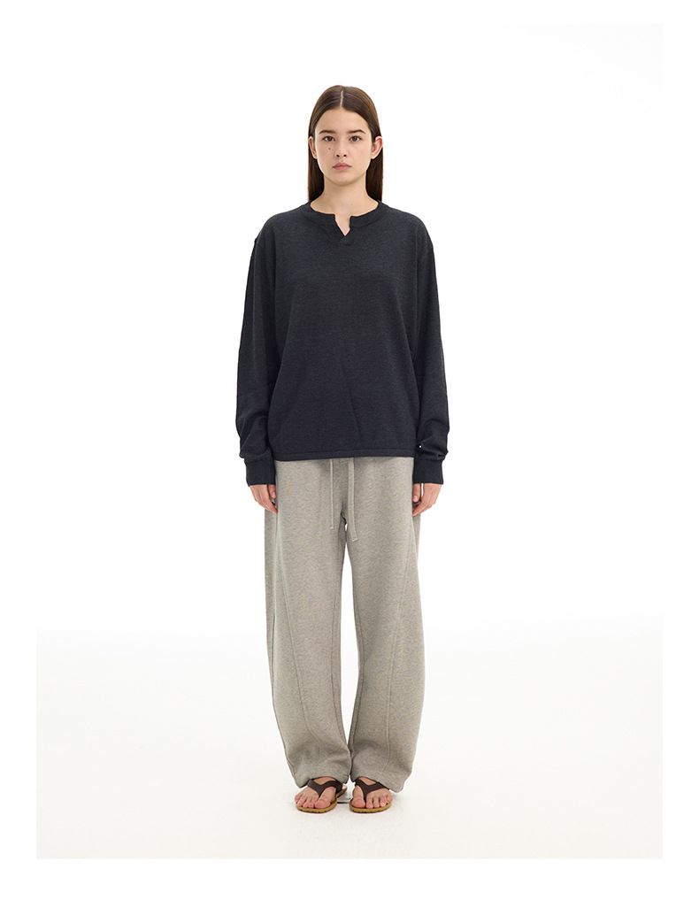 Unisex-Sweatpants für Pendler – Fleecegefütterte Hose mit strukturiertem Seitenschlitz am Saum (Dunkelgrau/Schwarz/Gelb meliert, M-XXL)_voghion.com