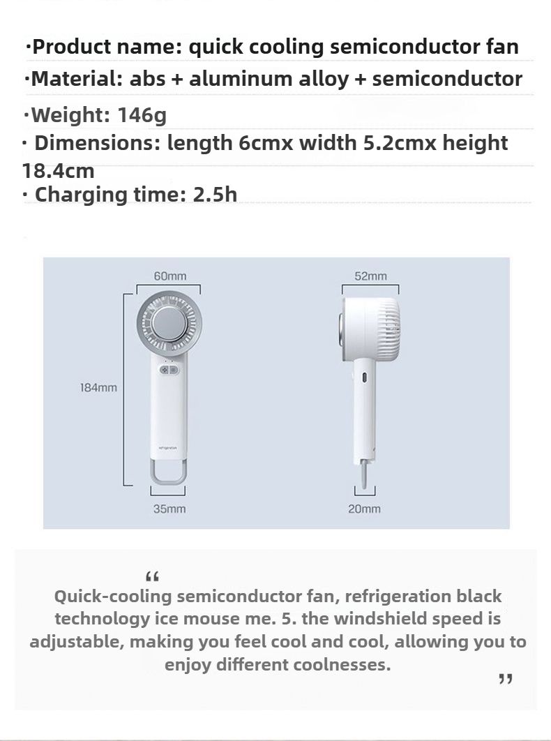 USB Cooling Small Fan Charging Handheld Mini Portable Small Semiconductor New Ice Fan_voghion.com