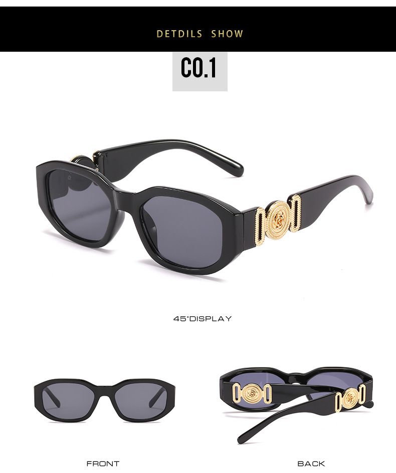 Two Circles New Small Square Frame Head Decoration Sunglasses Personality Trend Polygon Glasses_voghion.com