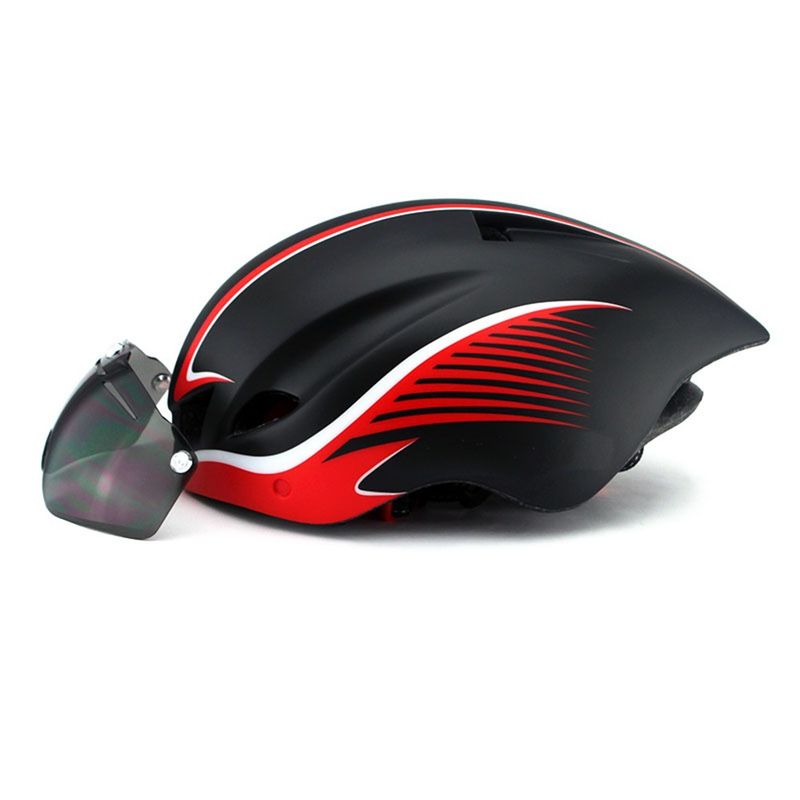 Popular Aero TT Road Cycling Protective Bicycle Helmet With Magnetic Windshield And Goggles Preferred_voghion.com