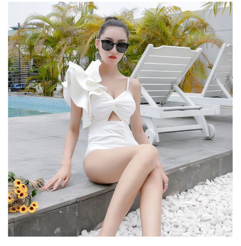 Maillot de bain une pièce pour femme, style coréen, sexy, super féerique, à la mode, à gros volants, nouvelle collection 2025_voghion.com