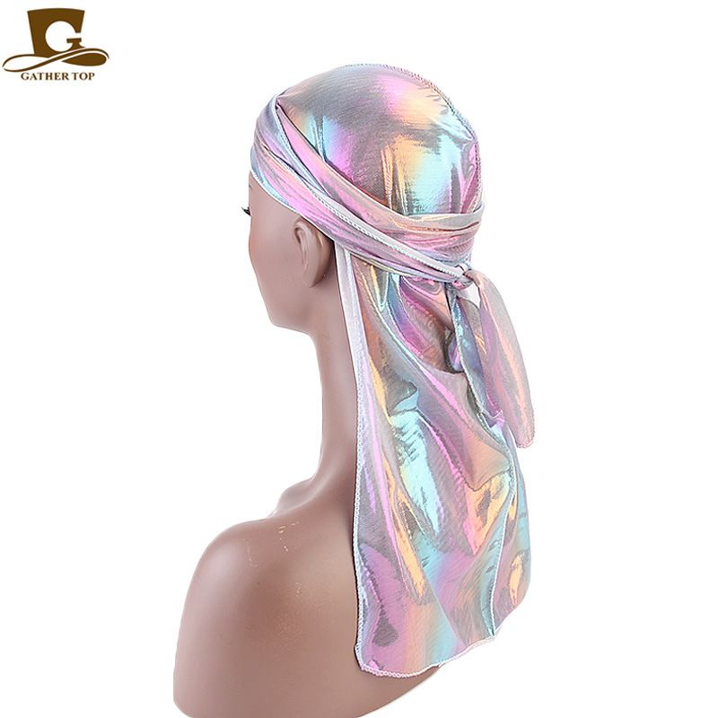 Matka i dzieci Wysokiej jakości źródło Laser Silk Długi ogon Kapelusz piracki Baotou Kapelusz Hip Hop Cape Hat_voghion.com