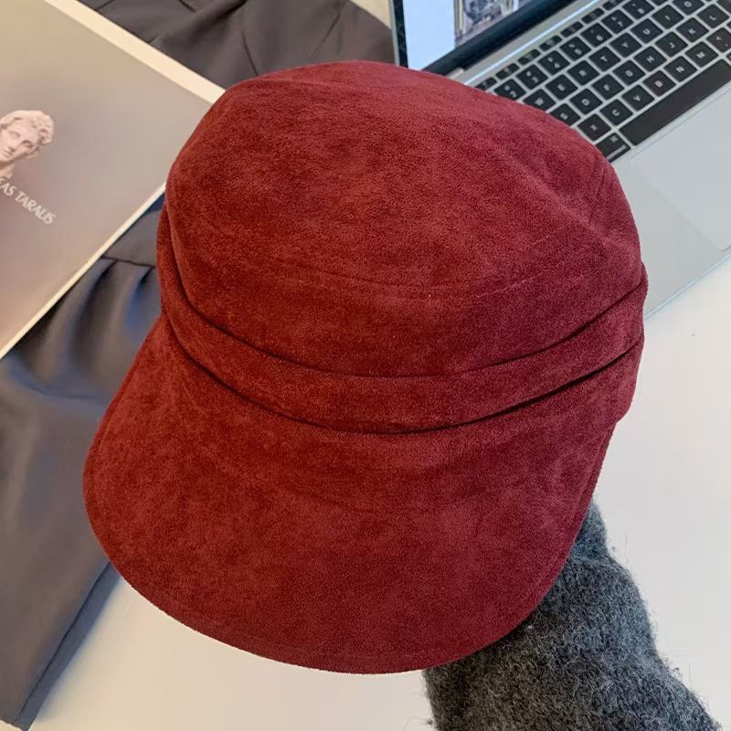 Braun für Frauen 2025 Neuer Stil Gesichtsschlankheits-Vielseitige Baskenmütze Großer Kopfumfang Künstlerhut Trendy_voghion.com