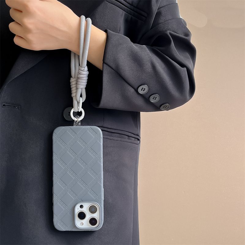 Custodia per telefono antiurto con cordino in pelle di lusso per iPhone 16 15 14 13 12 Pro Max, protezione per fotocamera, cover posteriore_voghion.com