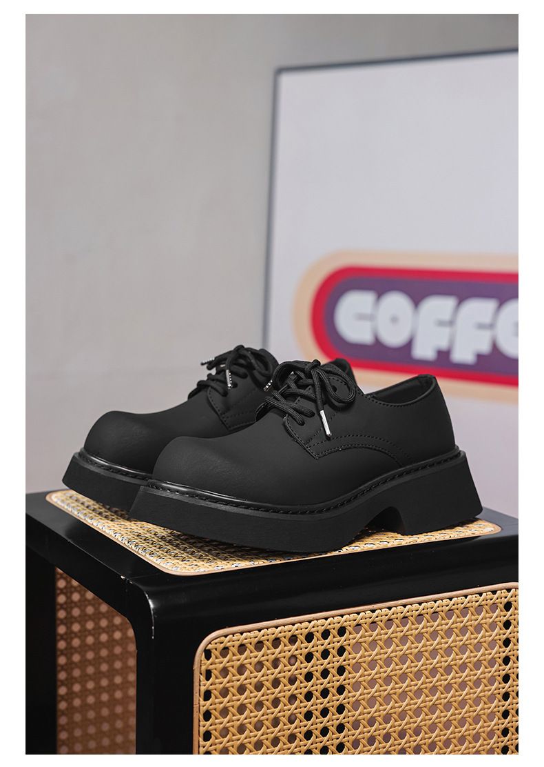 Chaussures Derby Voyage 30617 pour homme, modèle haut de gamme à semelle épaisse noire, tendance, collection 2025, en cuir rehaussant la silhouette._voghion.com