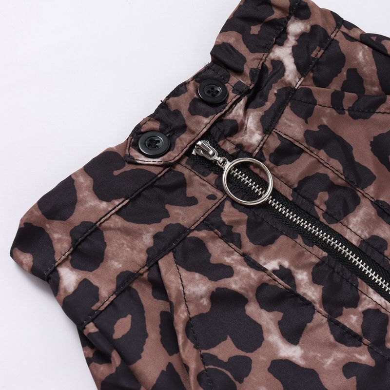 Teng Xin Fashion Spring/Summer Middle and Small Children's Flying Sleeve Top Leopard Pattern Short Skirt Two piece Set_voghion.com