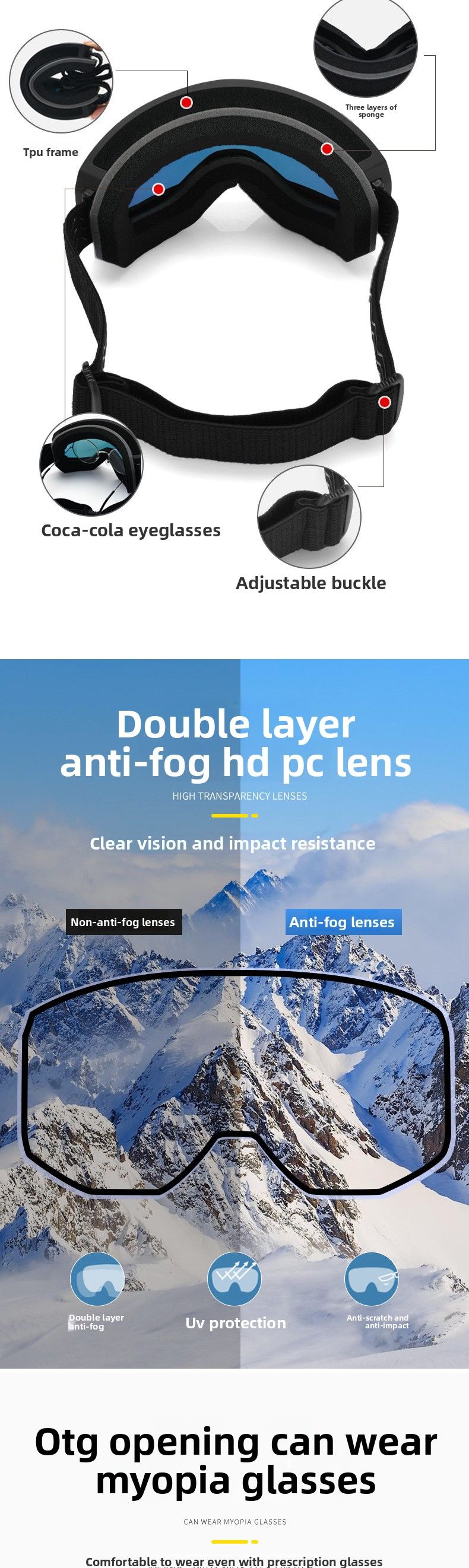 2025 New Outdoor Spherical Goggles Skiing Protective Double Layer Anti-Fog Unisex Ski Glasses_voghion.com