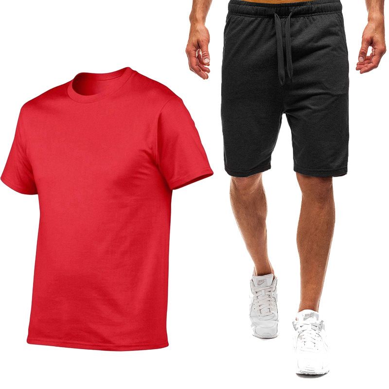 Direkt Liwwerung vun neie Summersport-Casual-T-Shirten fir Männerkleeder, Fitness-Lafshorts a Kuerzärmelkostümer_voghion.com