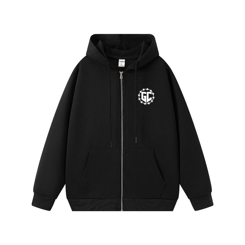 Ropa para hombre 25 Sudadera gruesa para hombre, estilo primavera y otoño, estilo americano, doble capa, versátil, color sólido, chaqueta con capucha de marca de moda_voghion.com