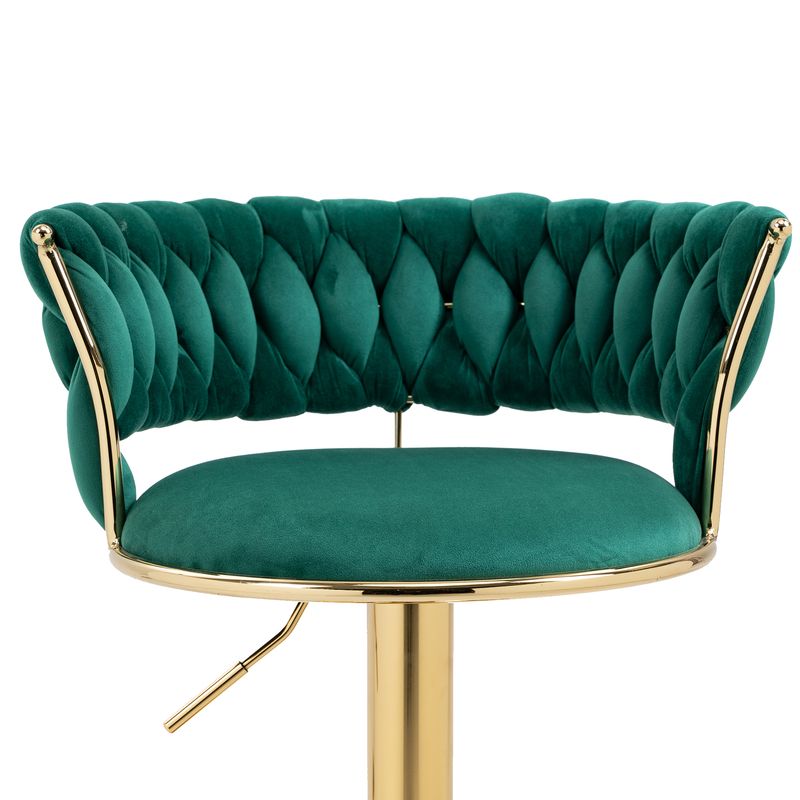 Lot de 2 tabourets de bar pivotants à 360° Samt, hauteur réglable avec mécanisme à un bouton, dossier rembourré doux, sièges de salle à manger pour îlot de cuisine_voghion.com