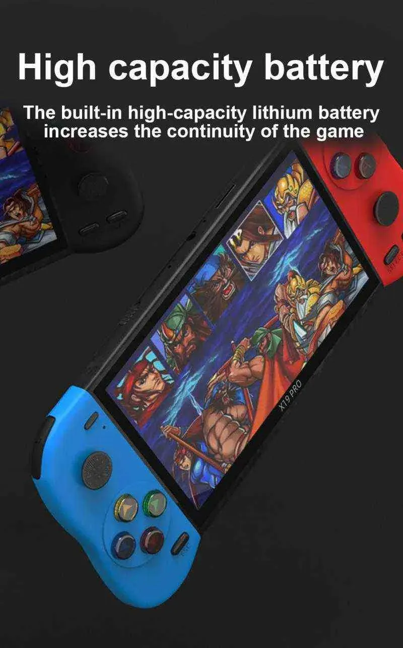 X19 Pro Retro-Handheld-Videokonsole 5,1-Zoll-TFT-Bildschirm Integrierte 6800+ klassische Spiele Tragbarer Spielplayer mit zwei Joysticks_voghion.com