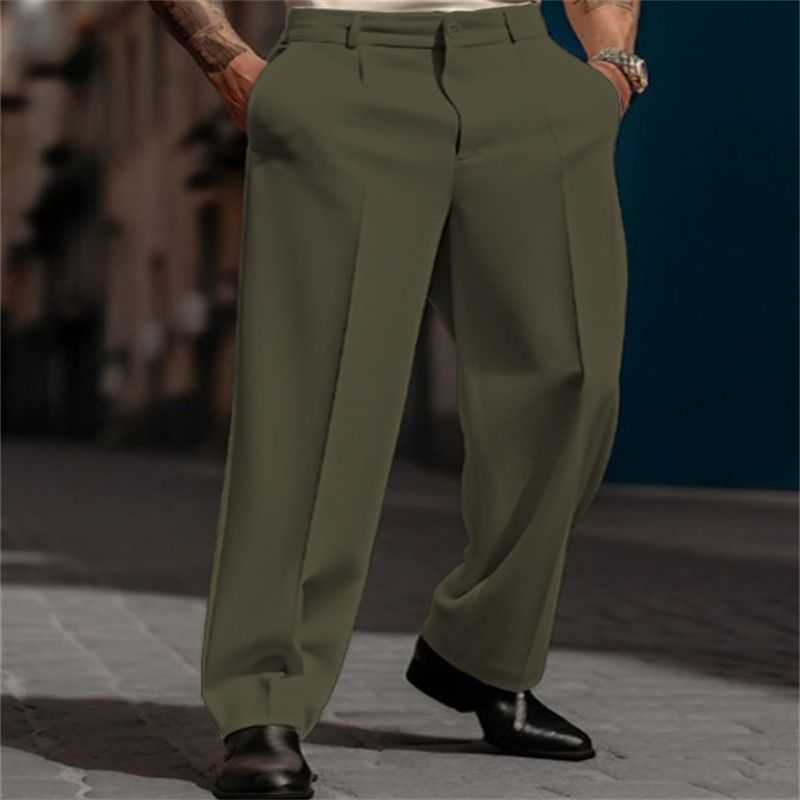 Pantalon formel pour homme, coupe droite, couleur unie, respirant, idéal pour les sorties en extérieur, collection 2025_voghion.com