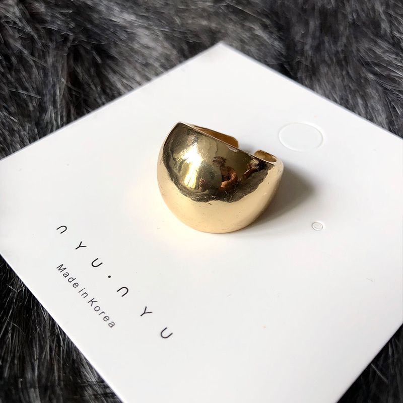 Vendite calde 3 di loro Oro Argento Metallo Minimalista Lucido Ampio Aperto Geometrico Anello per il pollice Gioielli da uomo e da donna_voghion.com