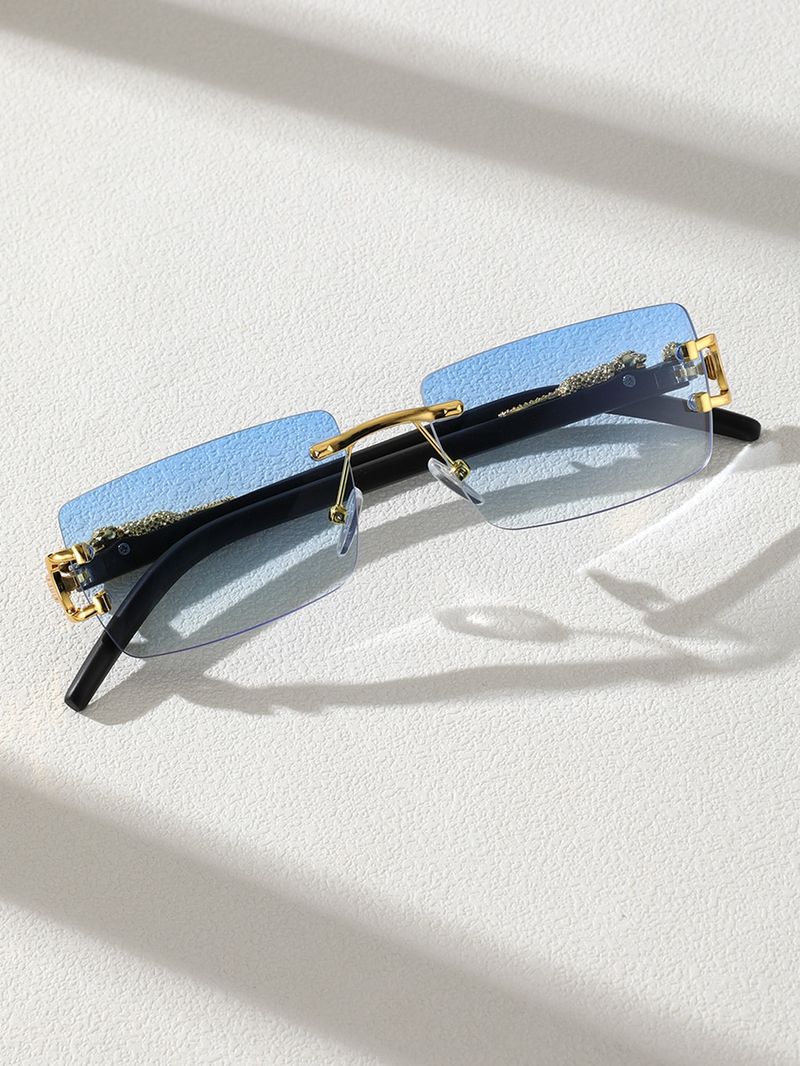 Neuheiten 1 stück Unisex Randlose Kunststoffrahmen Mode Brille Für Sommerurlaub Outdoor Reise Kleidung Zubehör_voghion.com