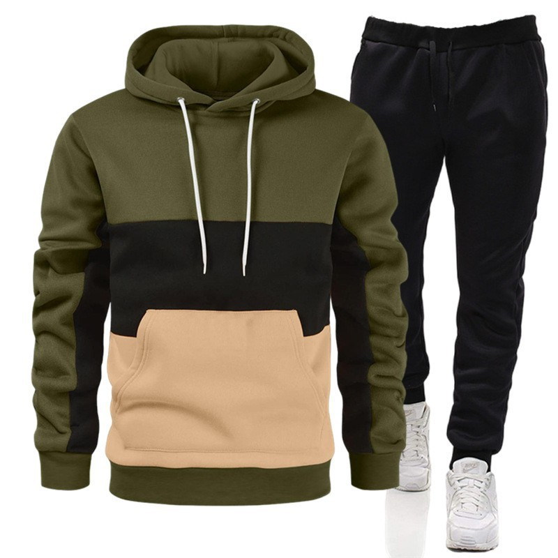 Conjunto de moletom com capuz masculino, 3 cores, esportivo, outono e inverno, liso_voghion.com