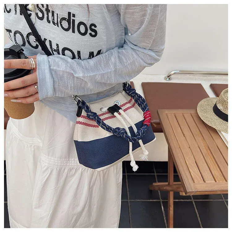 Chic Color-Block Bucket For Women Summer Trend Casual Versatile Commuter Handbag Shoulder Crossbody Bag_voghion.com