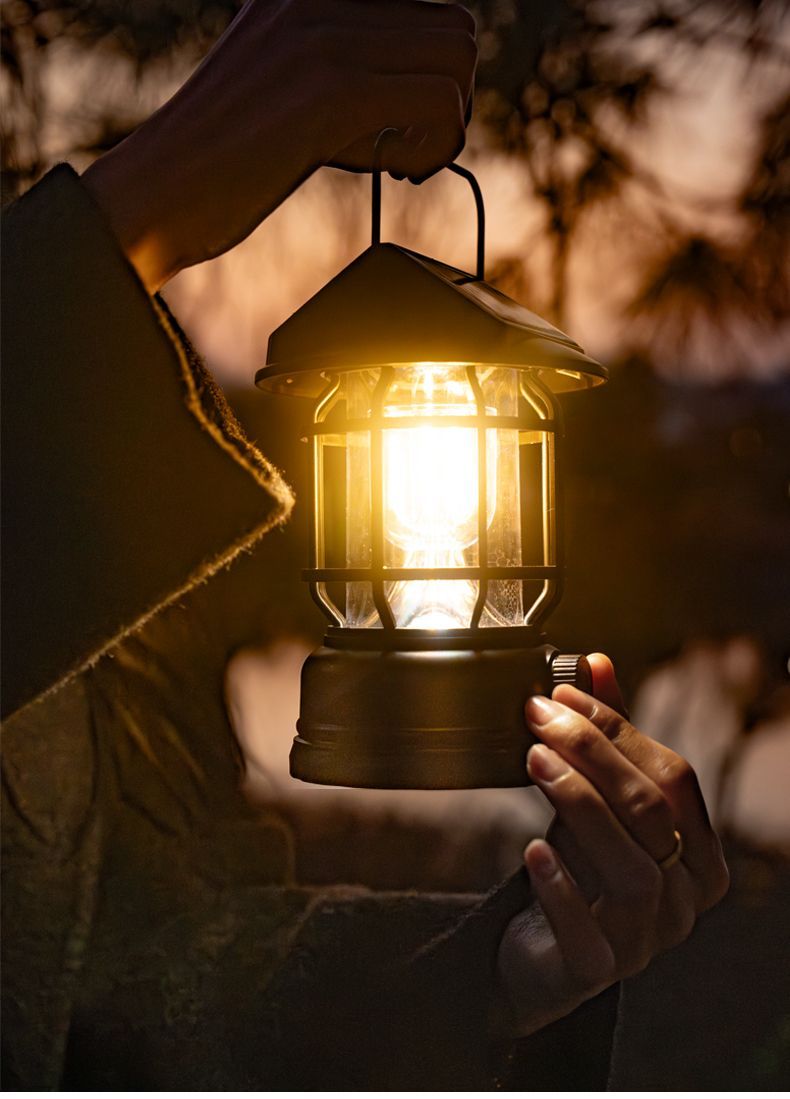 Xiaoyeren Solar Outdoor Camping Atmosphere Light Portable Home Wall Lamp Long Battery Life Rechargeable Lighting_voghion.com