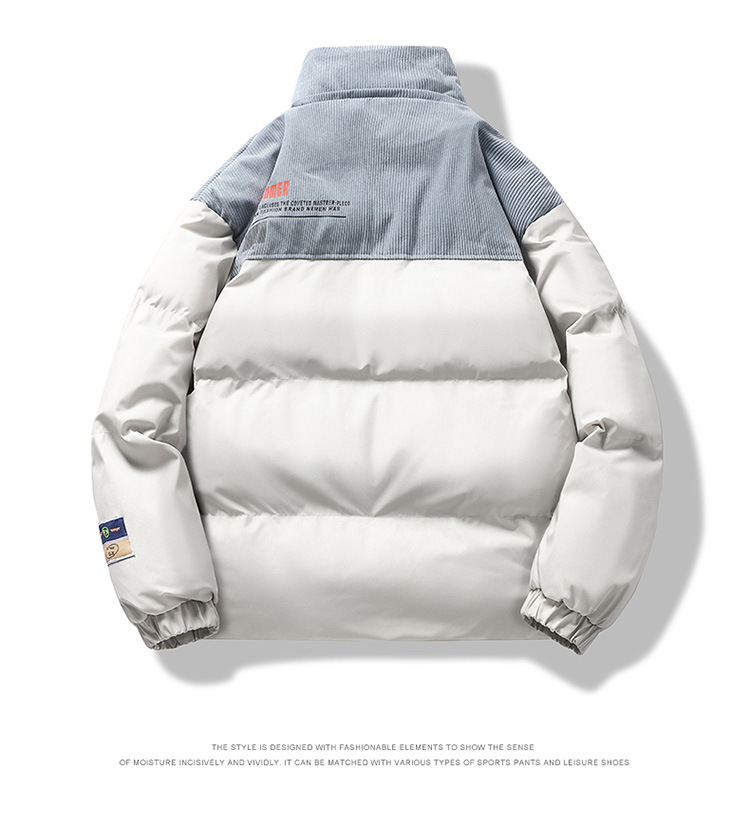 Männer Winter Neue Casual Unten Baumwolle Mantel Lose Hübsche Warme Verdickte Stehkragen Vielseitig Baumwolle Mantel_voghion.com