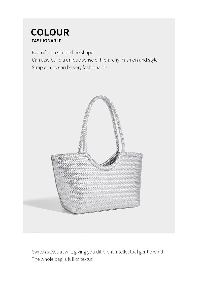 Borsa tote in pelle intrecciata con tasca interna, borsa a tracolla di grande capacità per uso quotidiano, shopping, viaggi - Design marrone chic_voghion.com