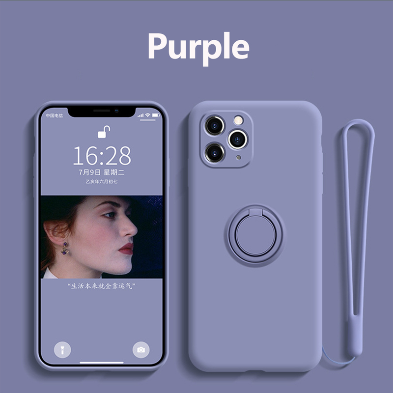 Luxury Finger Ring Holder Rope Phone Case For OPPO A15 A52 A72 A92 A53 2020 A54 A73 A74 A54 A93 5G Liquid Silicone Soft _voghion.com