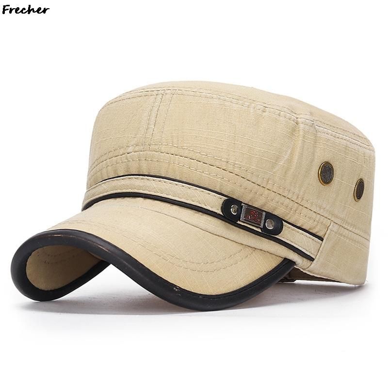 Fashion Vintage Jeans Military Cap Men Flat Top Cadet Army Caps Hunting Combat Tactical Visors Hat Comfortable Breathable Denim_voghion.com