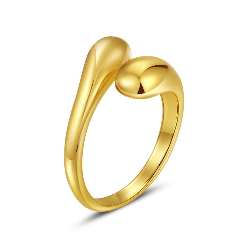 Cross-border Irregular Stainless Steel Adjustable Open Smooth Cross Wrap Ring In Stock_voghion.com