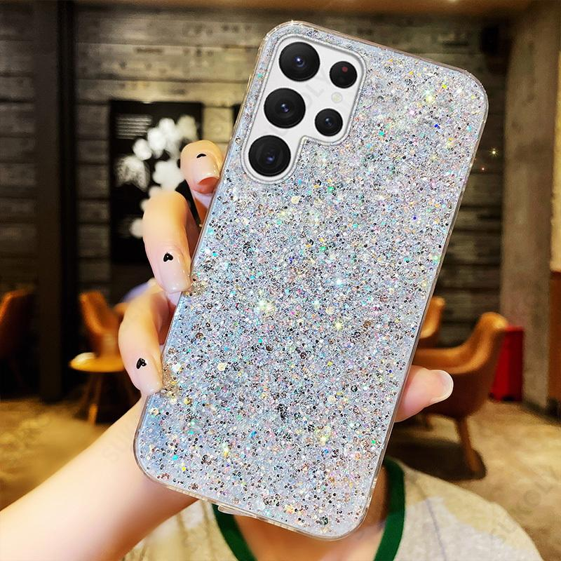 Glitzer Pailletten Soft Phone Case für Samsung Galaxy S22 Ultra S21 S20 FE A32 A52 A72 A12 A71 A51 A21S Luxus Silikon Pho_voghion.com