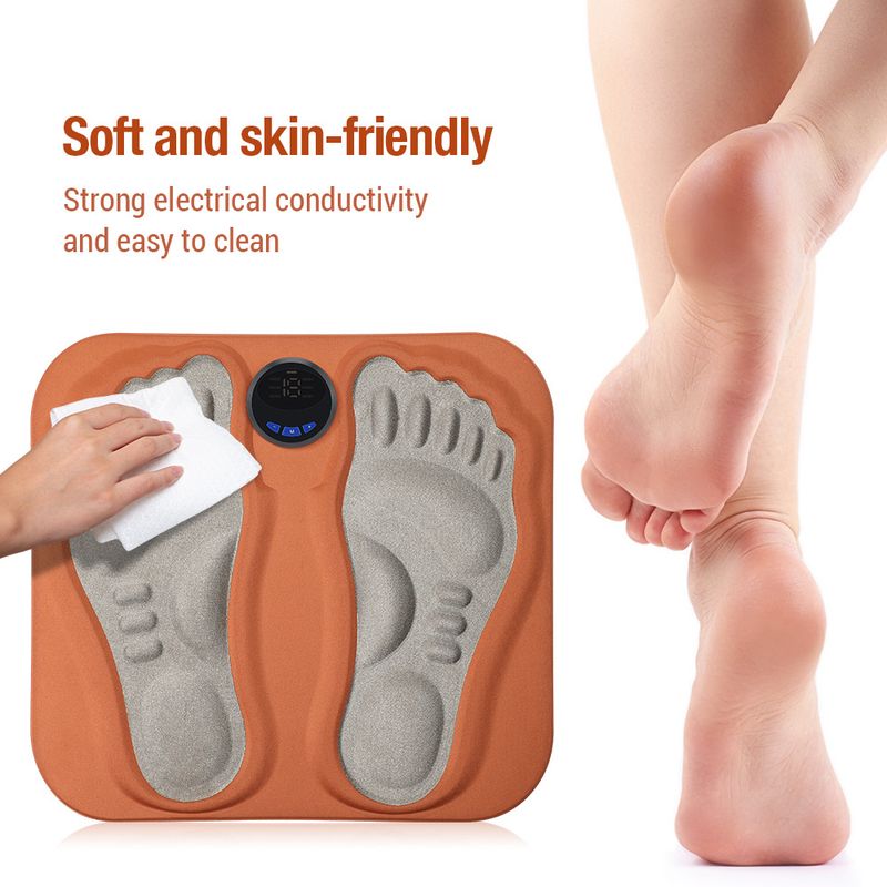 Intelligent EMS micro current pulse meridian health multifunctional sole massage foot pad_voghion.com