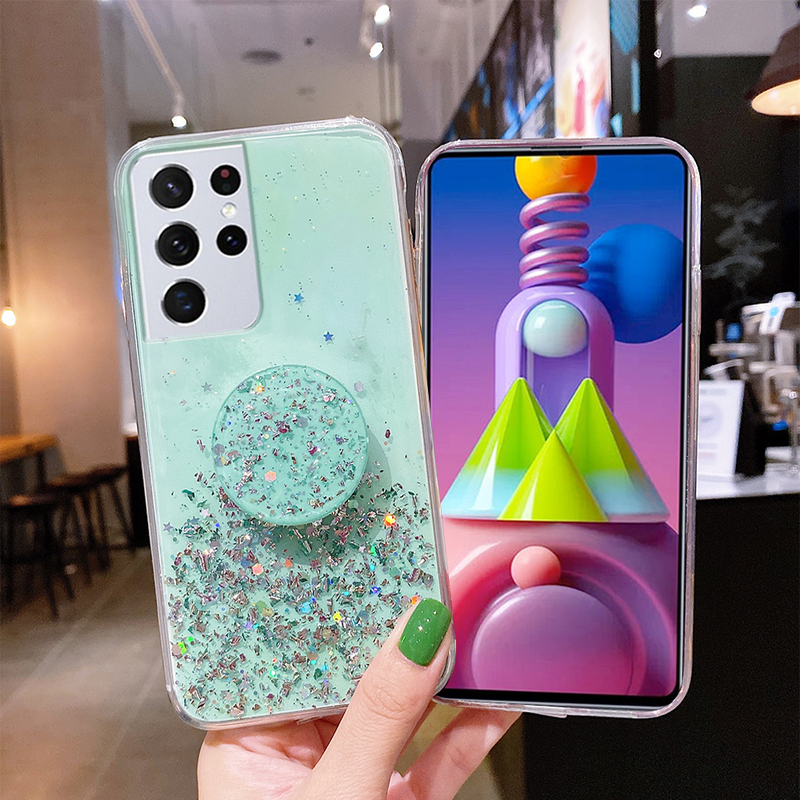 For Samsung Galaxy S21 Ultra Case Glitter Soft Cover On Samsung S21 S10 Plus S 21 S20 FE Ultra A71 A51 A70 A50 A52 A12 A_voghion.com