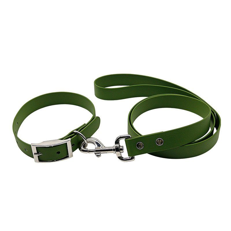 Neu Haustierbedarf in Macaron-Farbe, PVC-geprägt, wasserdicht, verschleißfest, Hundehalsband, Leine_voghion.com