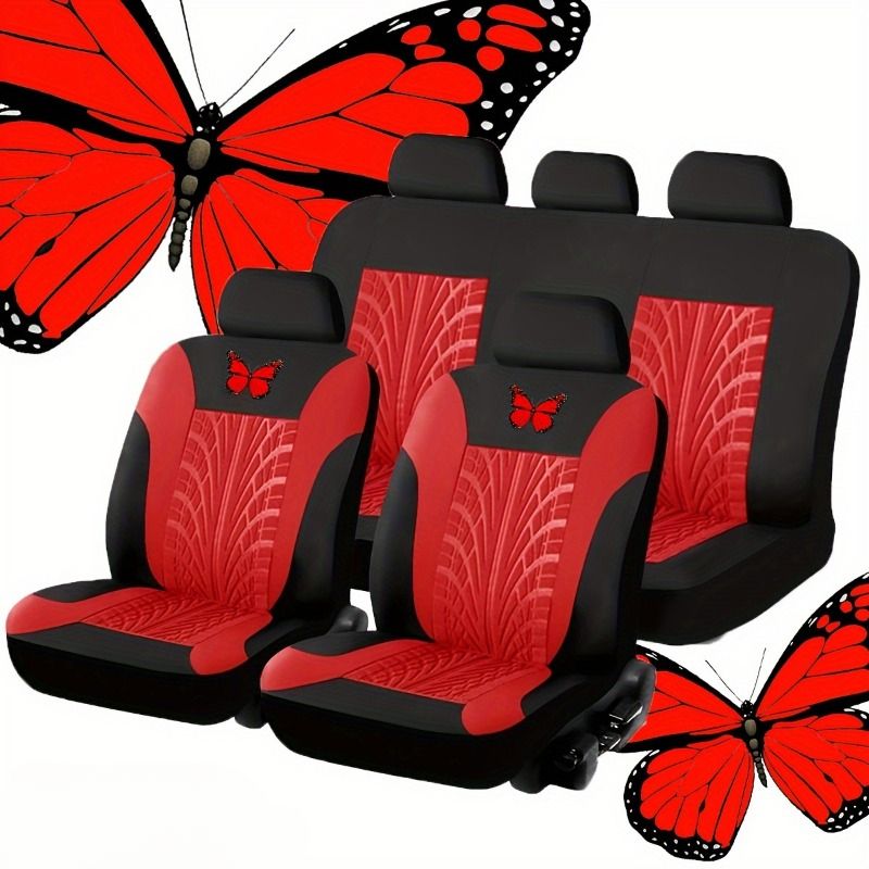Komplettes Set Schmetterlings-Sitzbezüge, Auto-Innenausstattung_voghion.com