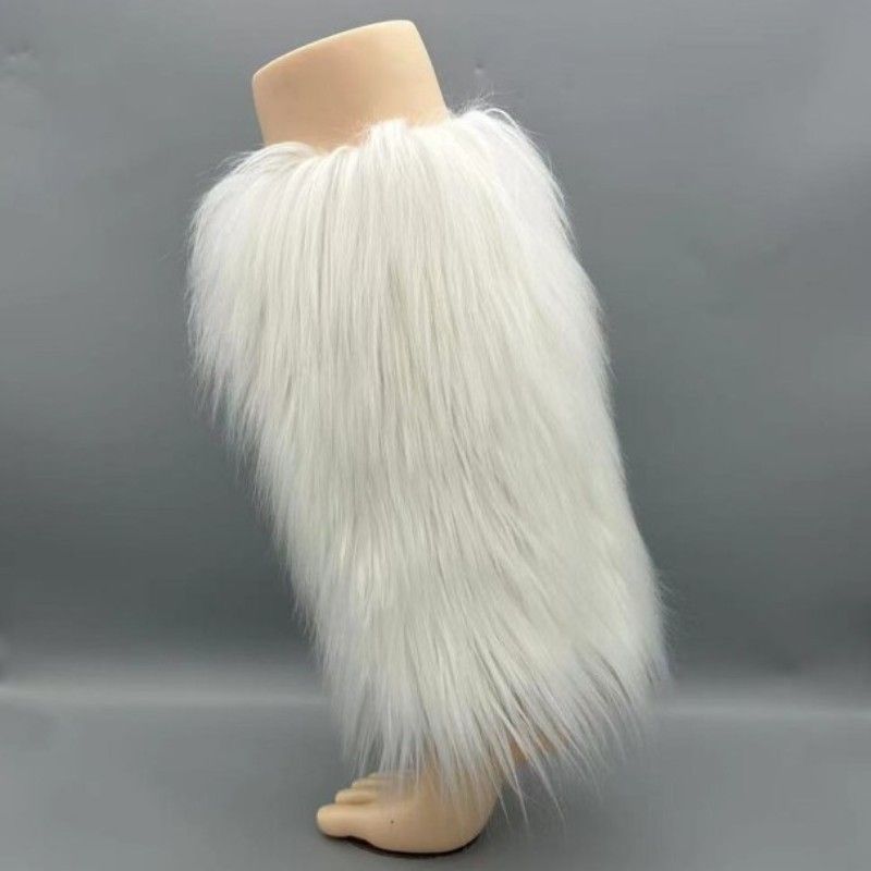 Herbst und Winter Neue Wollstiefel Plüschsocken Mittellange Pelzpelz Hoher Zylinder Beinschutz Damen Ärmel_voghion.com