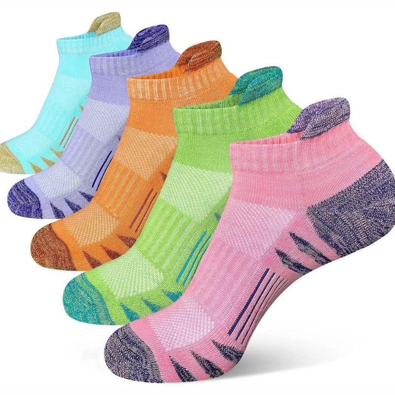 Performance-Laufsocken – Rutschfeste, schnelltrocknende Polyester-Spandex-Mischung (Unisex, Low Cut, 5er-Pack, Mehrfarbenoptionen)_voghion.com