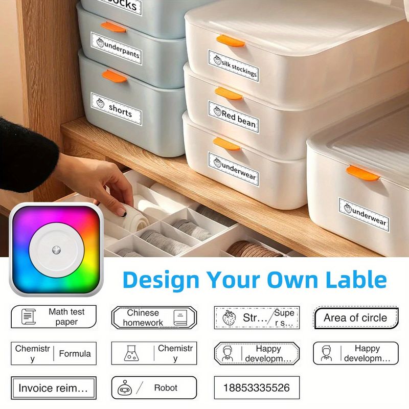 Pocket Printer Trådlösa termiska skrivare, Bärbar bläckfri skrivare för iPhone Mini Sticker Printer kompatibel med iOS_voghion.com
