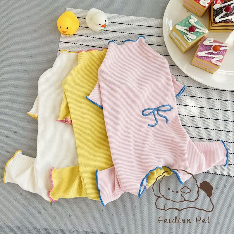 Boiding Pet Autumn Winter New Ribbed Wave Edge Embroidered Belly-Wrapping Four-Legged Pants For Cats And Dogs Cute_voghion.com