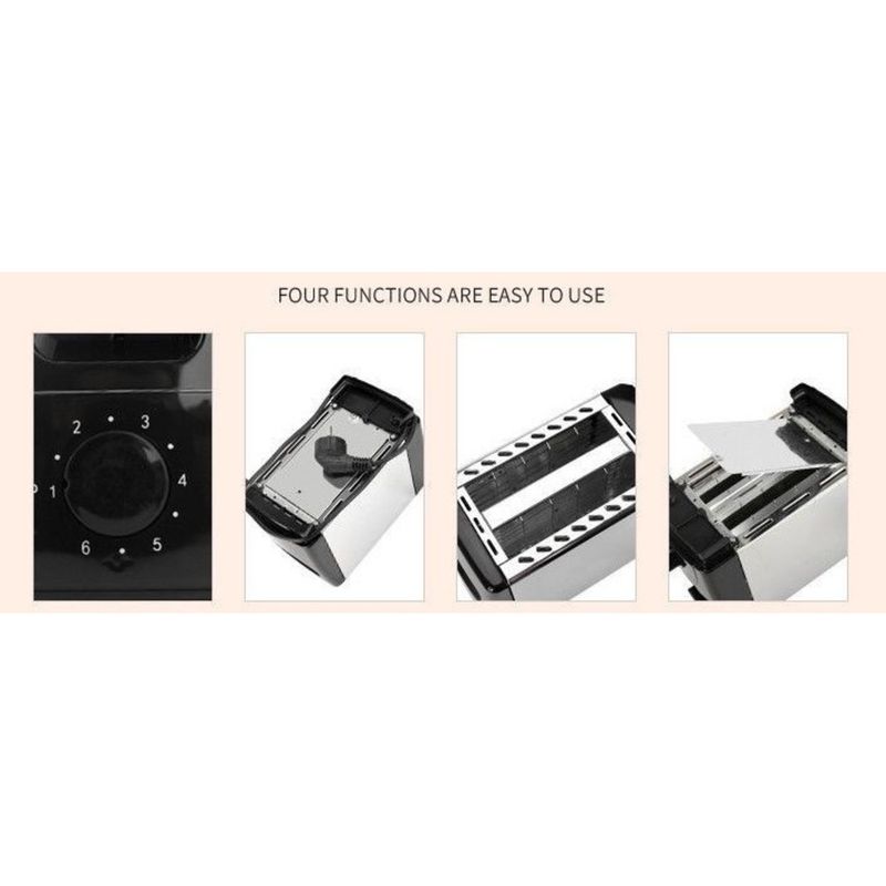 Internet celebrity household fully automatic four in one toaster, stainless steel with grill, breakfast machine,_voghion.com