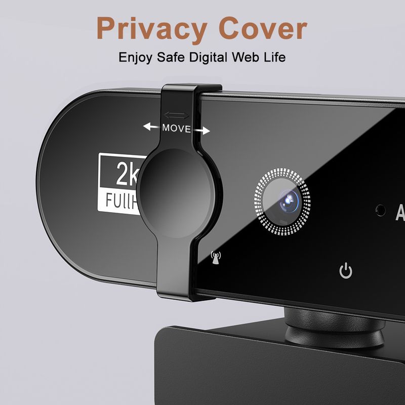 2K-Autofokus-Webcam mit 360° drehbarem Kopf und Stativhalterung – für Videokonferenzen, Live-Streaming, Online-Unterricht_voghion.com