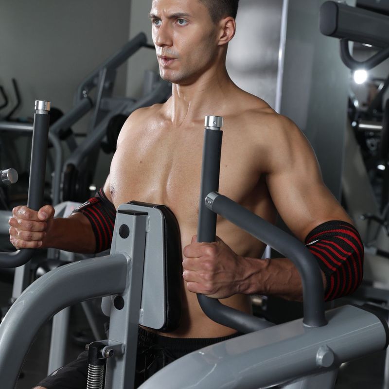 Ejercicio de envoltura a presión, levantamiento de pesas profesional para fitness, equipo de levantamiento de fuerza para hombres acostados y con codo_voghion.com