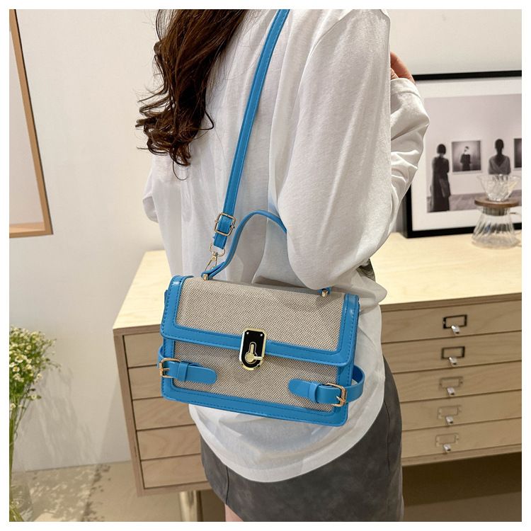 Contrasterende kleur Stijlvolle Ins Hand Held Single Shoulder Crossbody Dames Kleine Vierkante Tas_voghion.com
