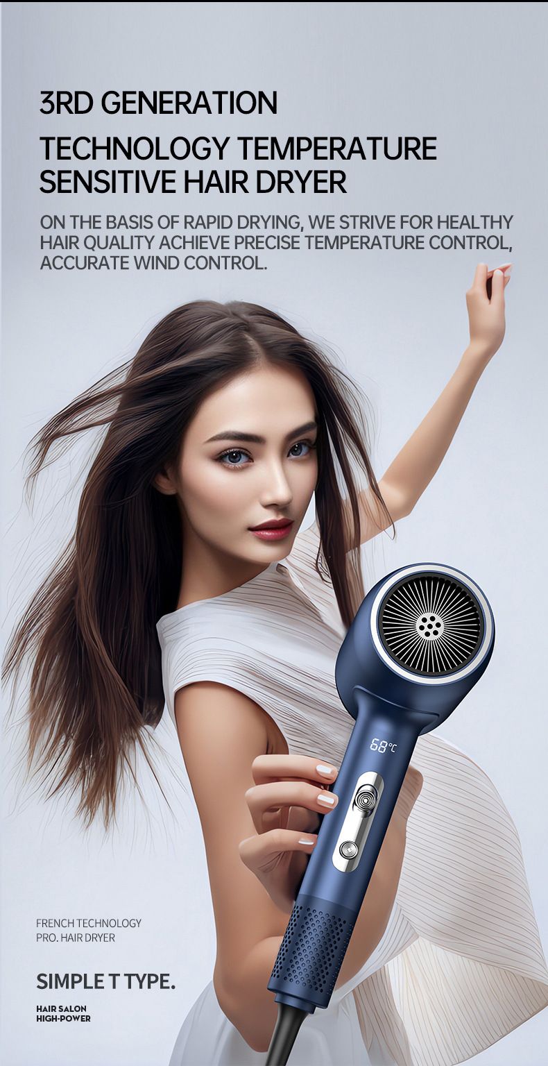 Intelligent display high-speed electric hair dryer high-power negative ion hair conditioner_voghion.com