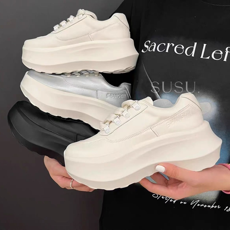 Lisa's Same Old Dad-suela gruesa de piel de vaca para mujer, suela de esponja deportiva, altura pequeña, sho, ligero e informal_voghion.com