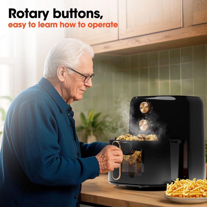 Air Fryer 4-in-1 With 4.5 QT Capacity, Air Fry, Roast, Reheat, Dehydrate, Air Crisp Technology With 400F For Hot, Crispy Results In Just Minutes, Black_voghion.com