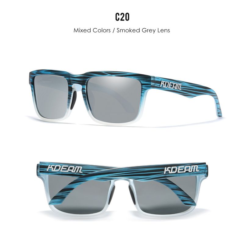 Moda KDEAM Occhiali da sole polarizzati da uomo, quadrati, casual, per esterni, occhiali da sole da donna, unisex, per coppia, con nuova confezione_voghion.com