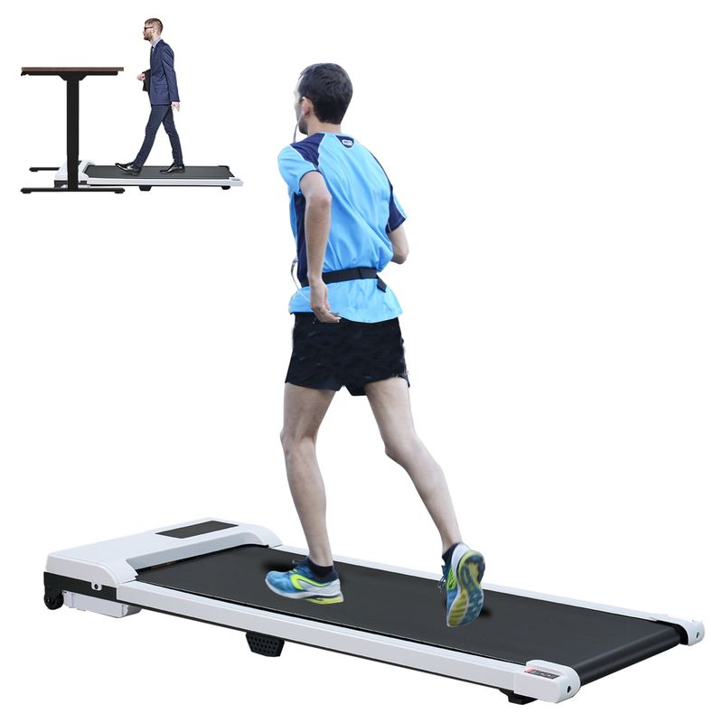 Walking Pad With Quiet 2.0 HP Brushless Motor, Countdown Modes, Spacious Running Area, 220 Lbs Weight Capacity For Home Or Office Workouts, 3 In 1 Portable Treadmill Walking, White_voghion.com