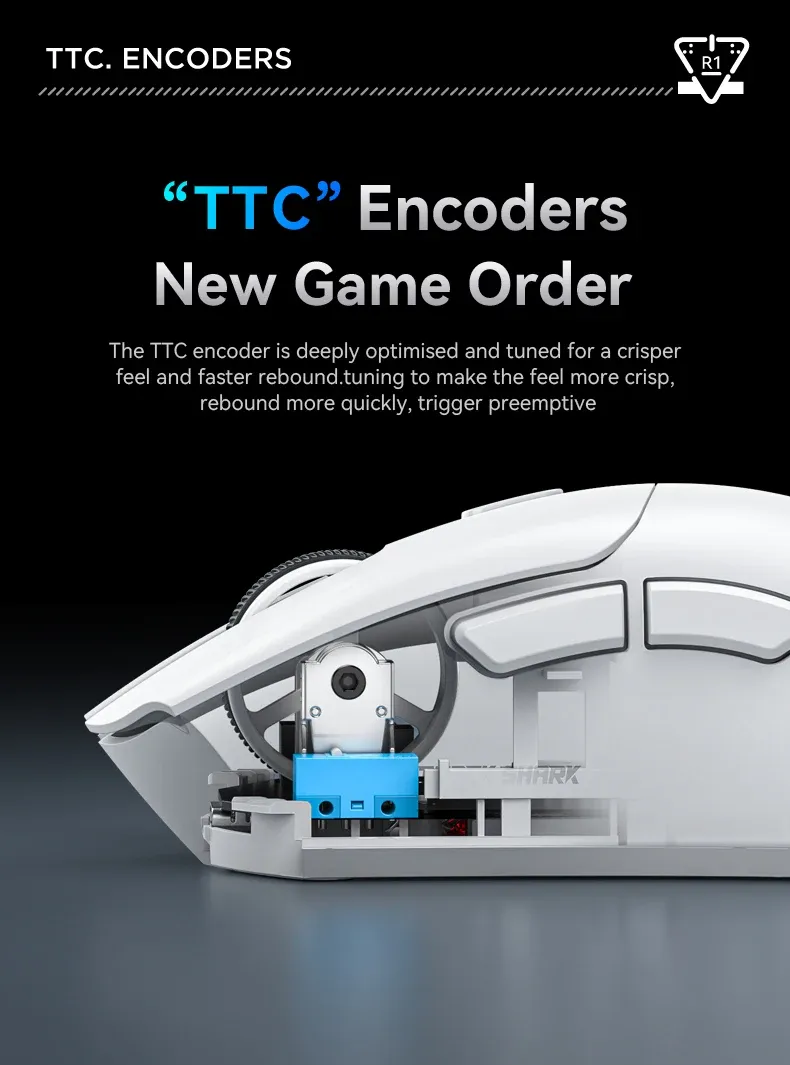 Attack Shark R1 1000Hz Bluetooth Wireless Tri-mode Connection 18000dpi Optical Mouse Lightweight Ergonomic DesignMouse_voghion.com